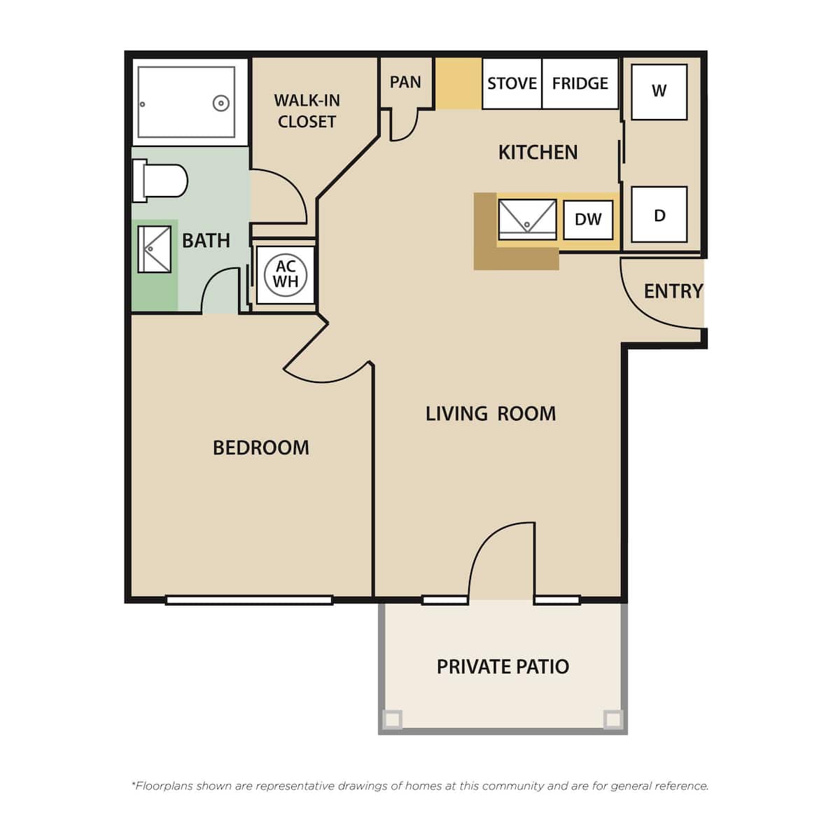 Floorplan diagram for SQUARE A1, showing 1 bedroom