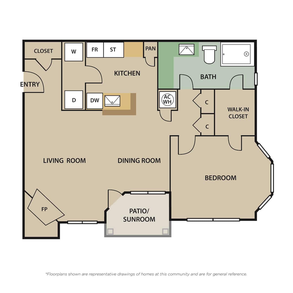 Floorplan diagram for GROVE A7, showing 1 bedroom