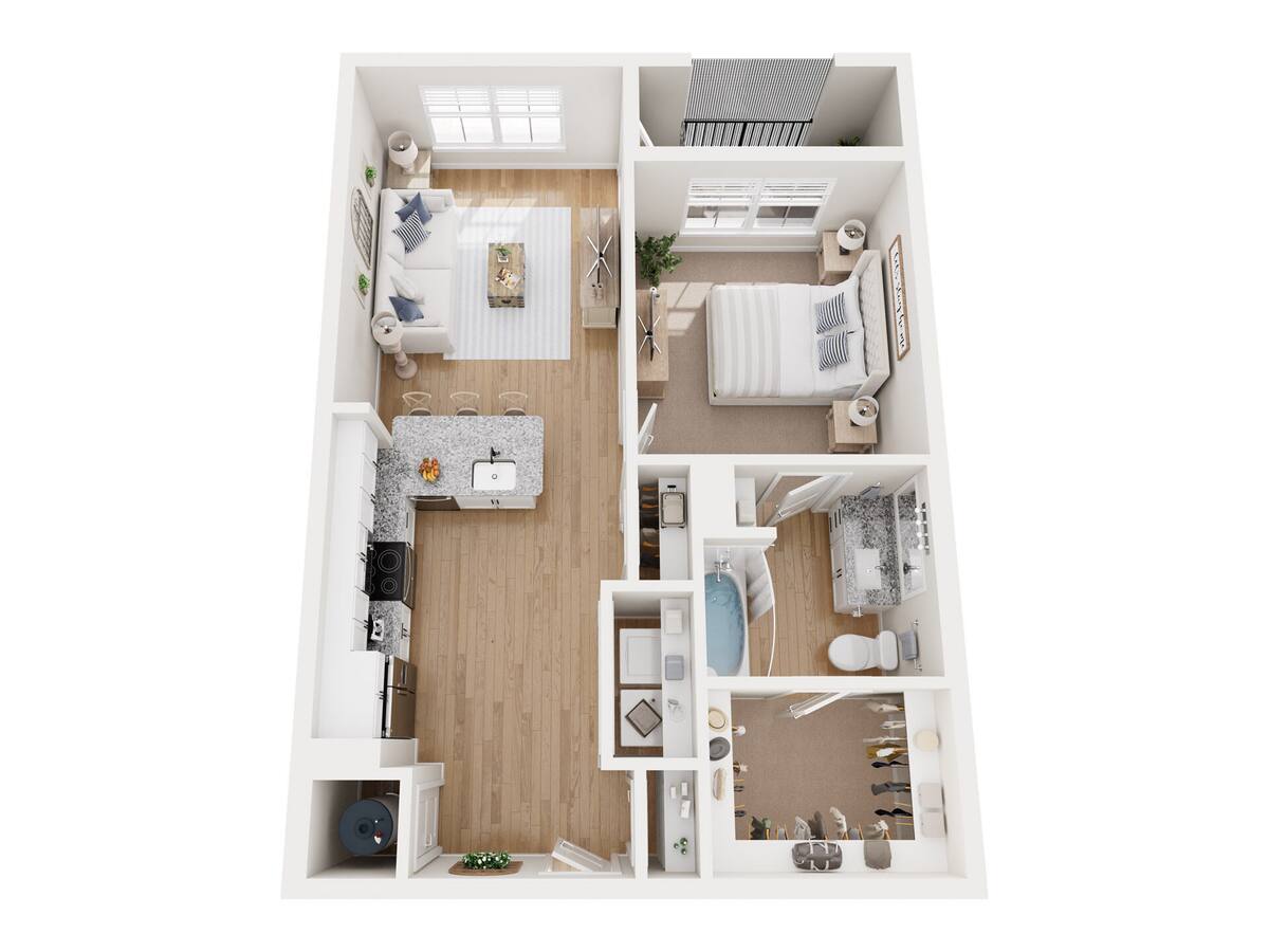 Floorplan diagram for A1, showing 1 bedroom