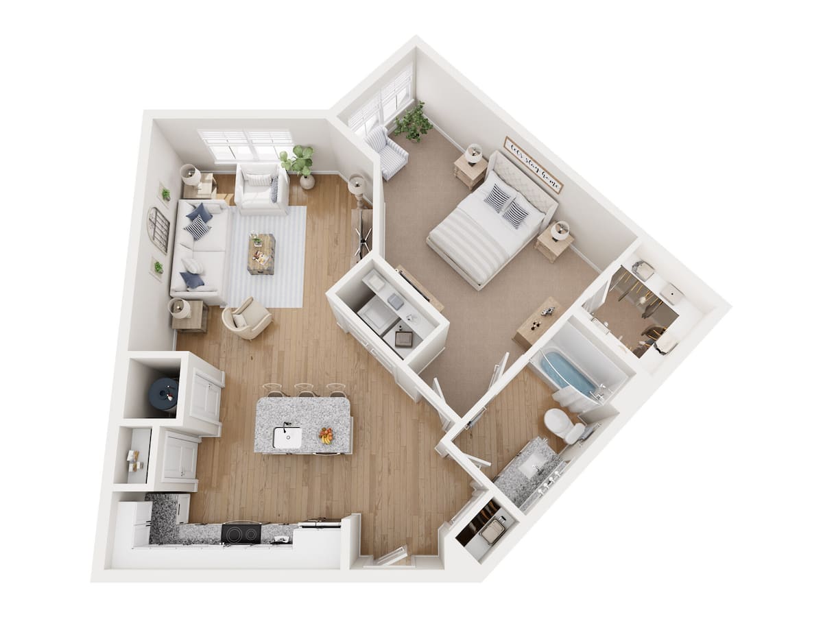 Floorplan diagram for A3, showing 1 bedroom