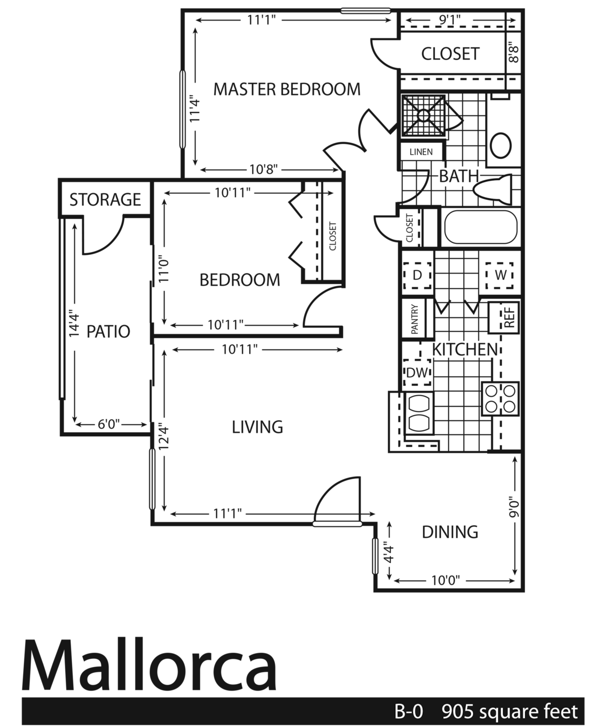 Floorplan diagram for Mallorca, showing 2 bedroom