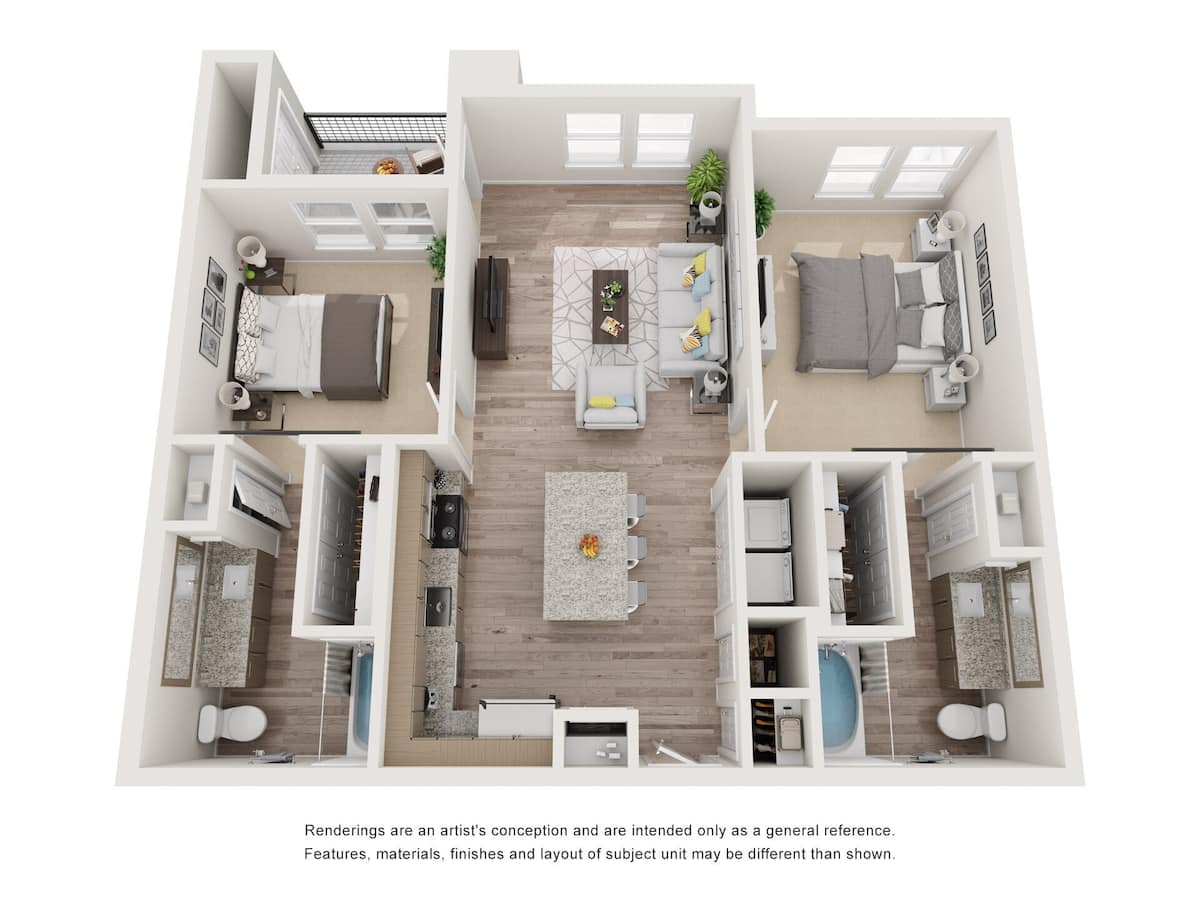 Floorplan diagram for B1.80, showing 2 bedroom