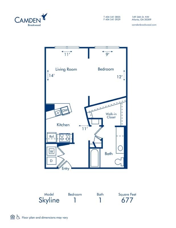 Floorplan diagram for Skyline, showing Studio