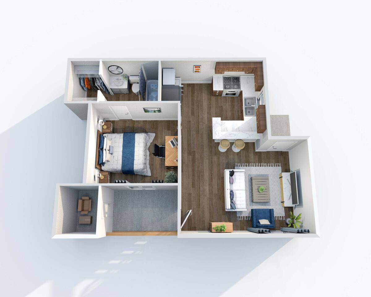 Floorplan diagram for A1, showing 1 bedroom