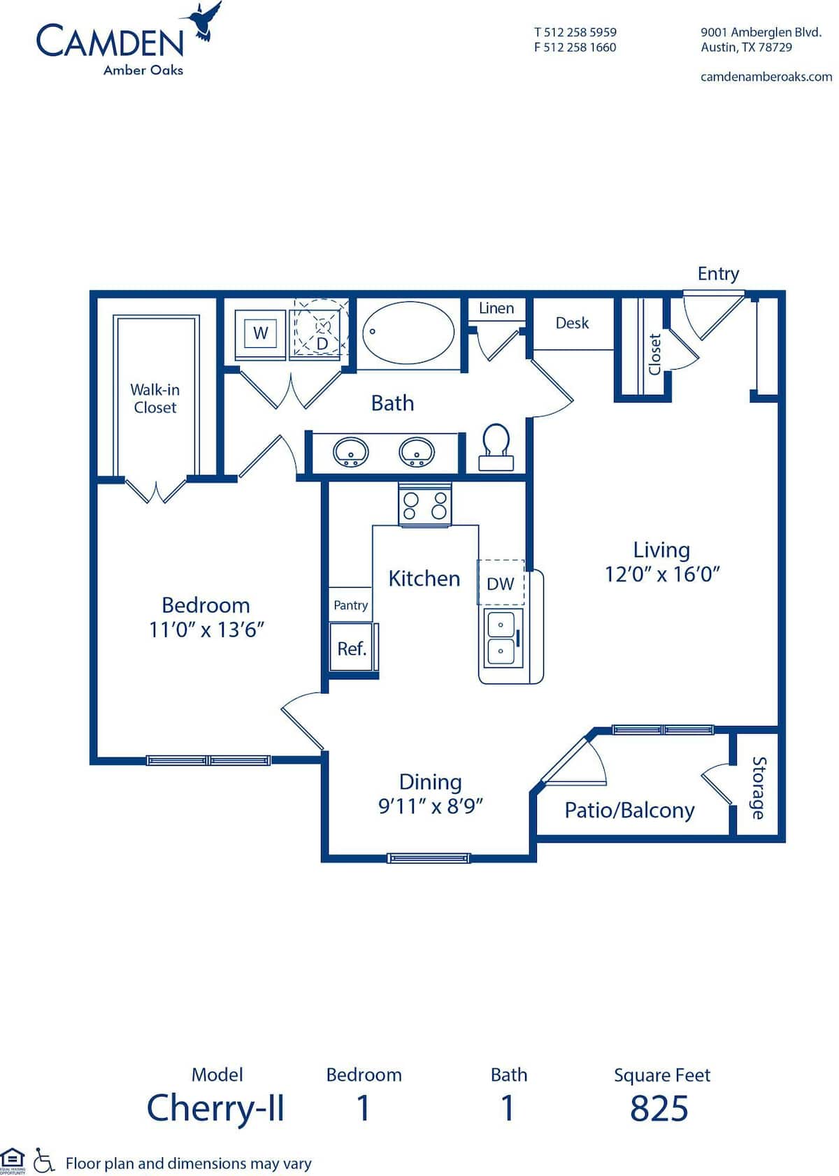 Floorplan diagram for Cherry - II, showing 1 bedroom