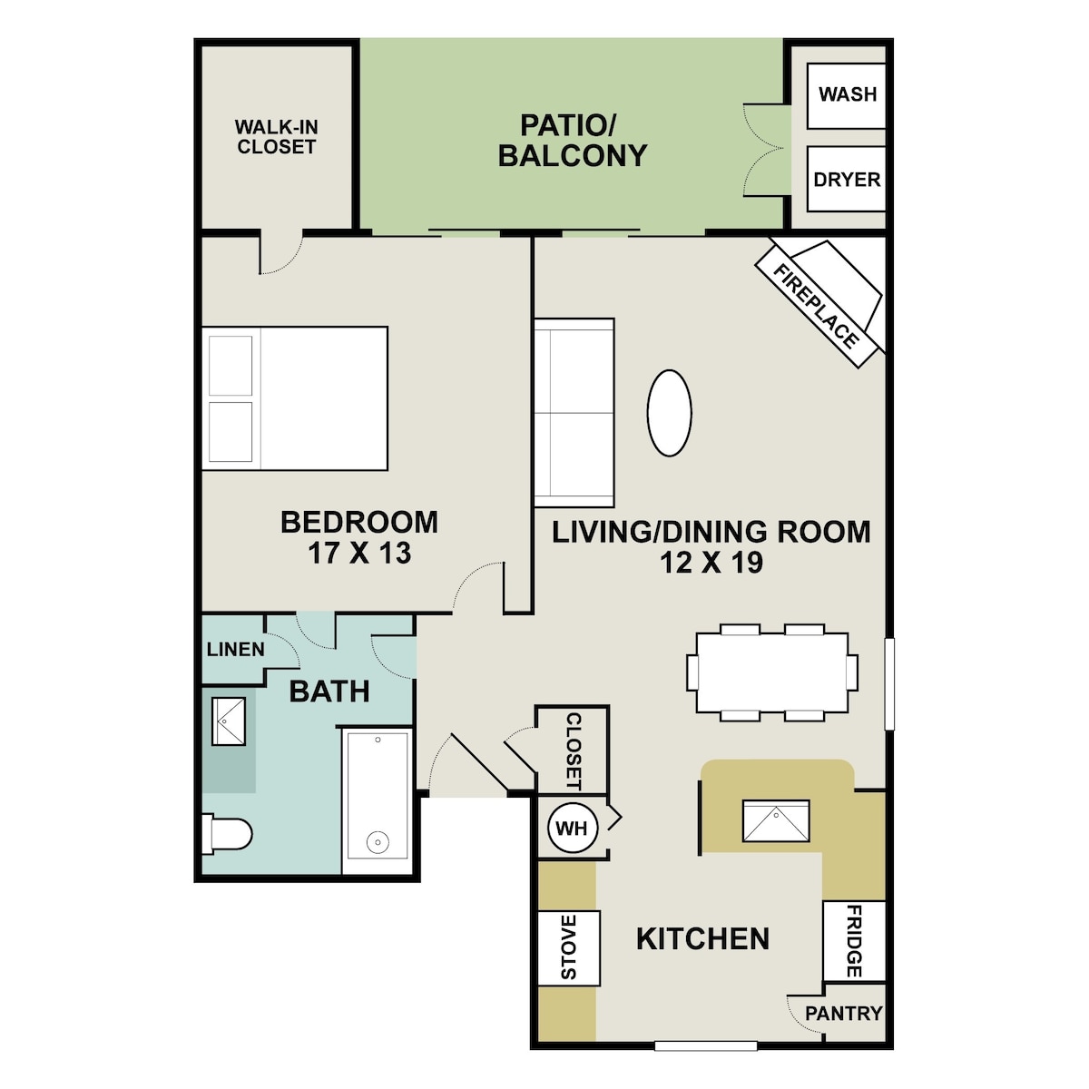 Floorplan diagram for Destin, showing 1 bedroom