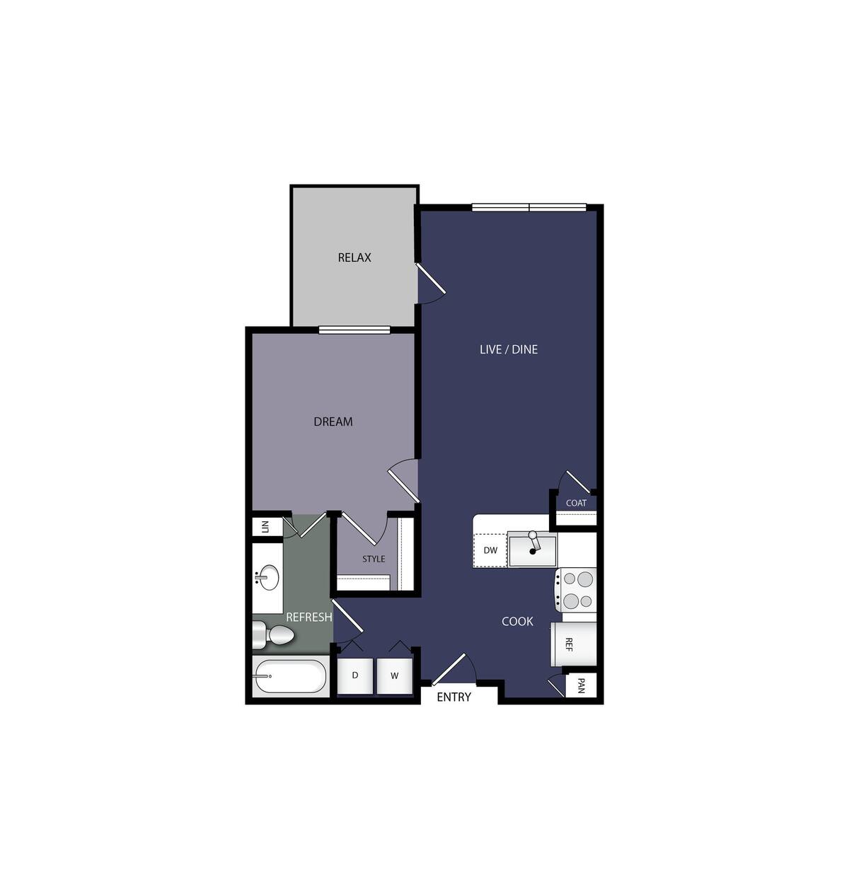 Floorplan diagram for A4, showing 1 bedroom