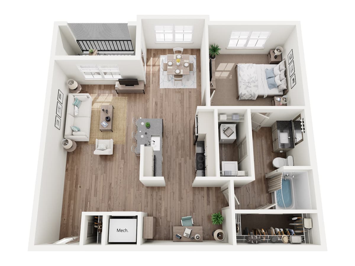 Floorplan diagram for A2, showing 1 bedroom