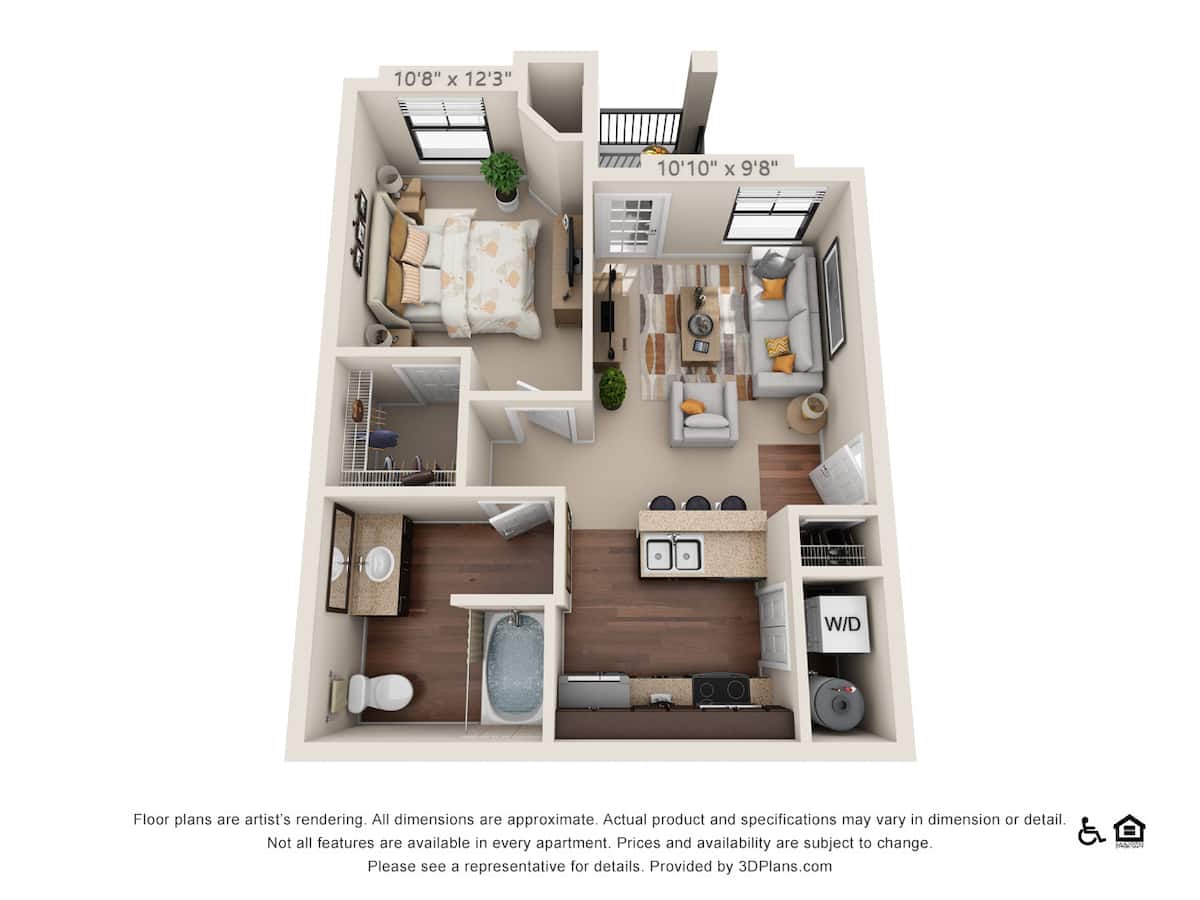 Floorplan diagram for A1, showing 1 bedroom