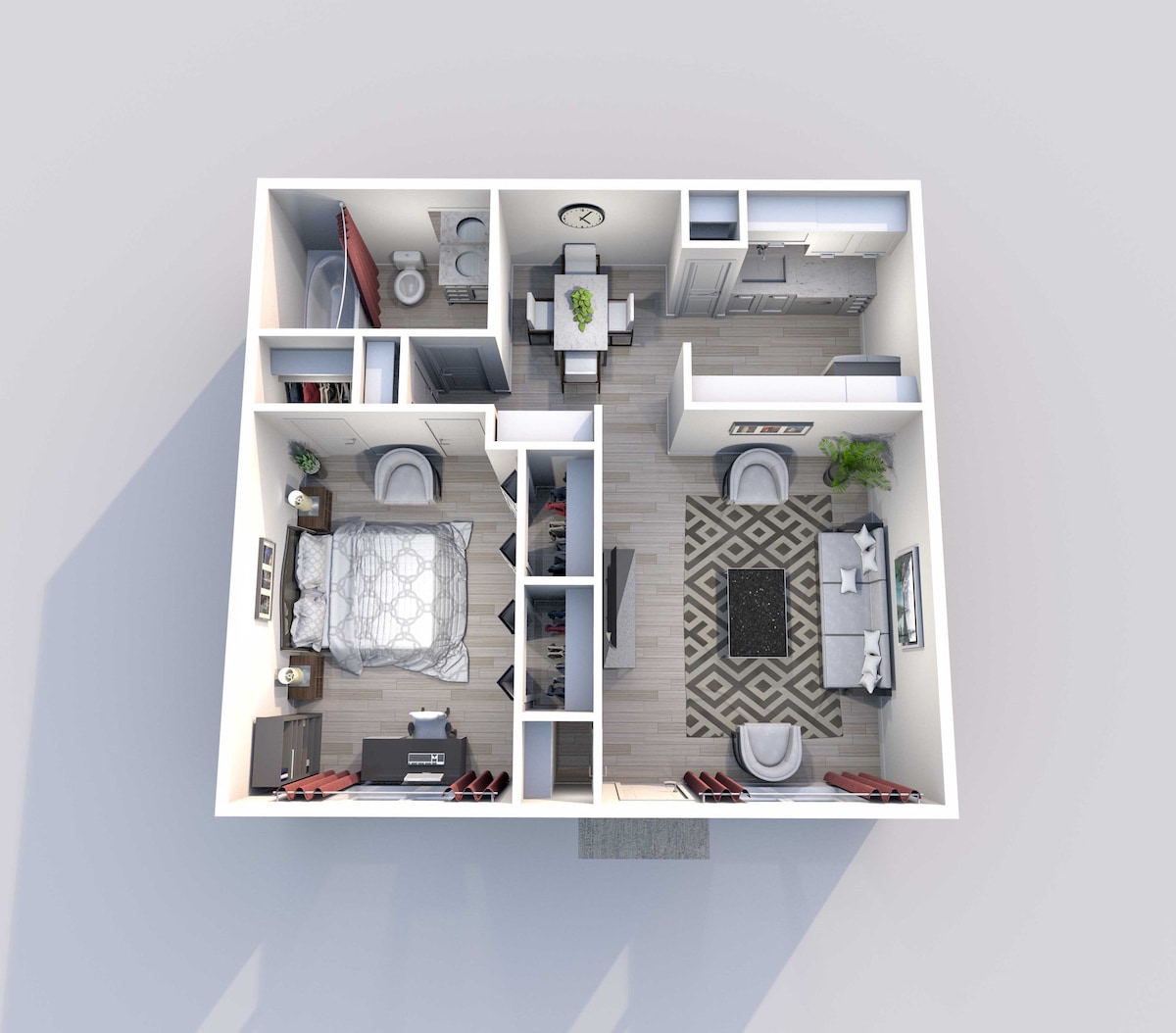 Floorplan diagram for Holly, showing 1 bedroom