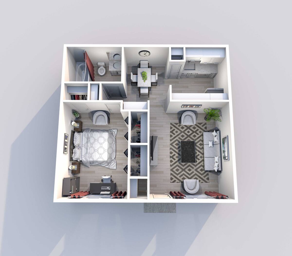Floorplan diagram for Holly, showing 1 bedroom