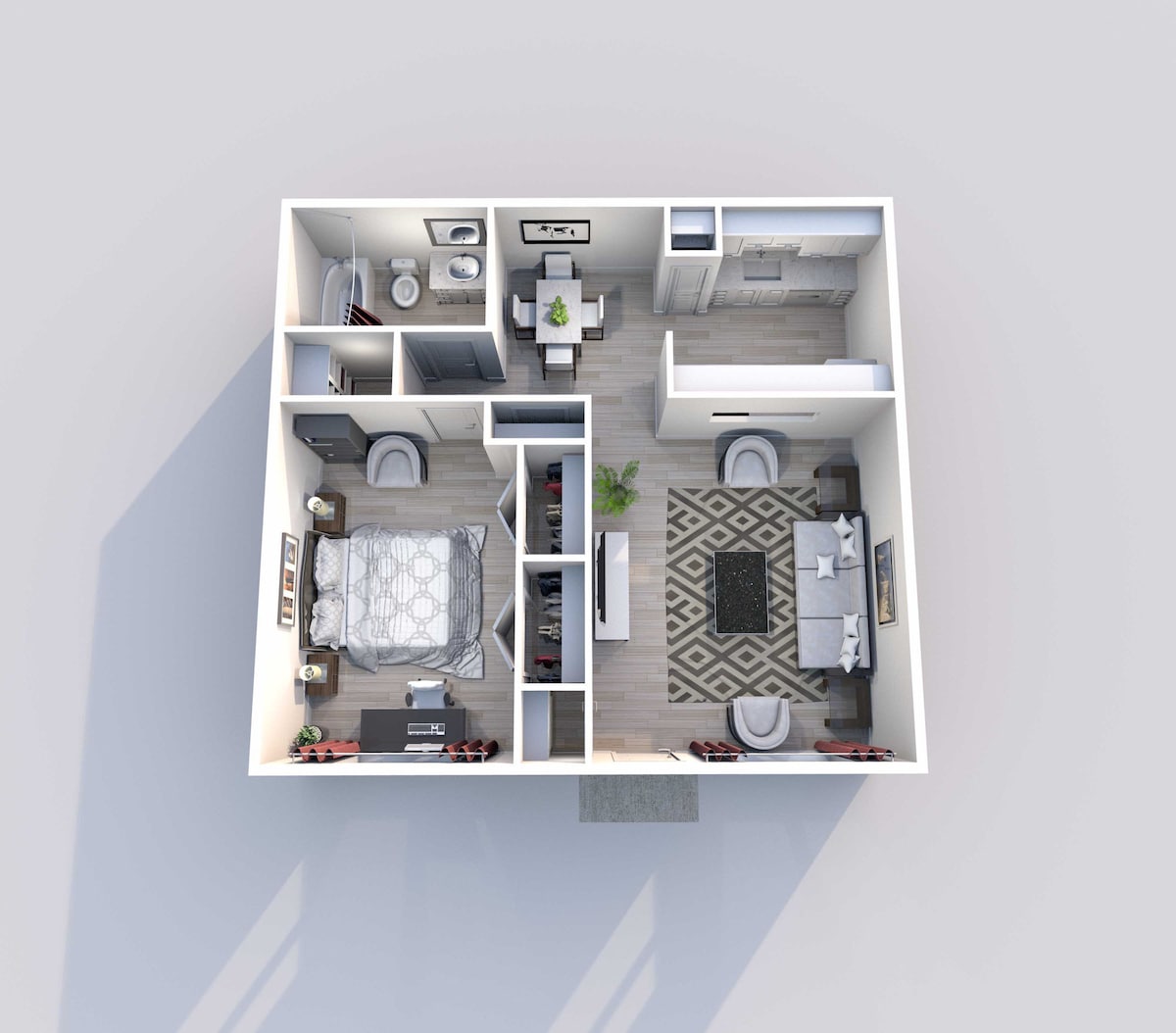 Floorplan diagram for Magnolia, showing 1 bedroom