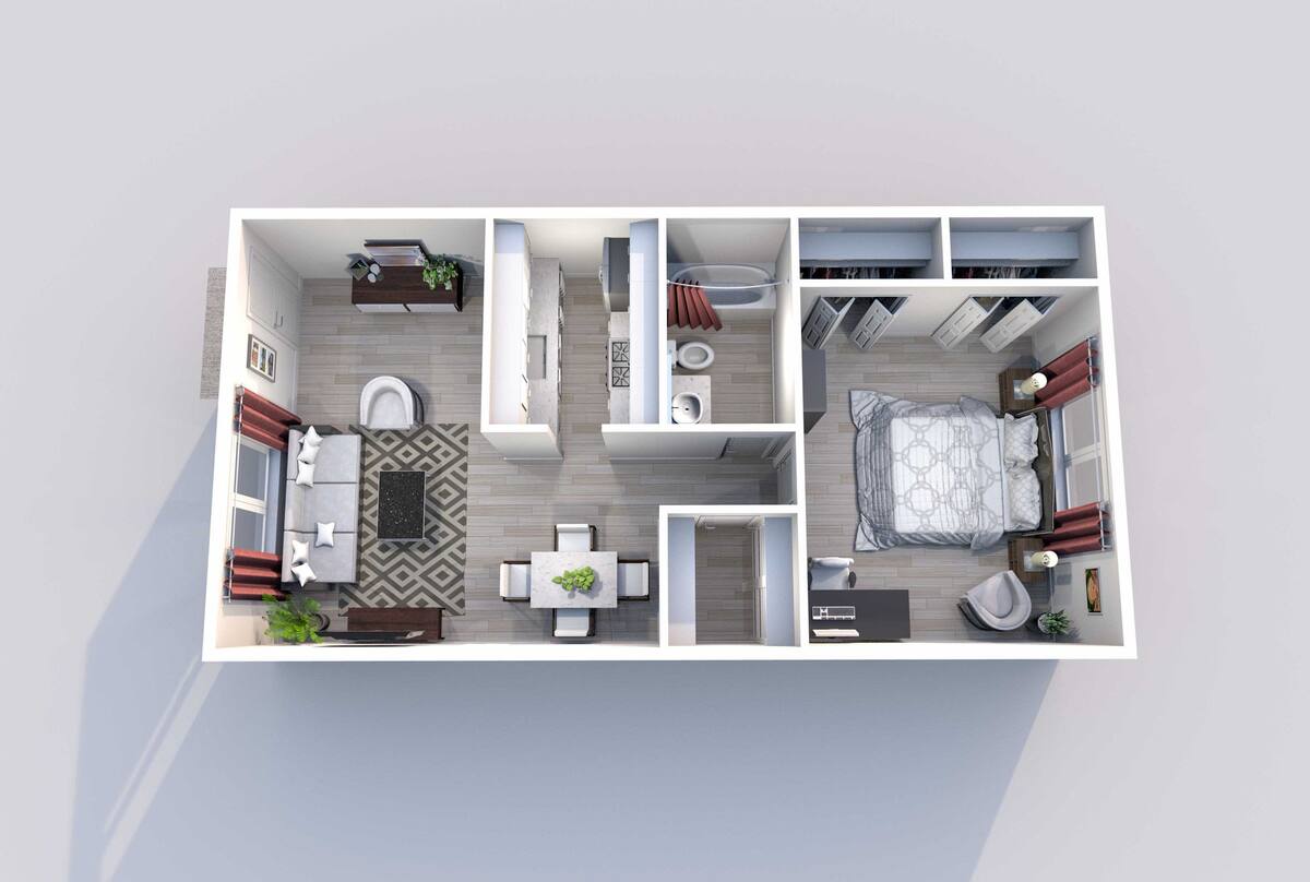Floorplan diagram for Palm, showing 1 bedroom