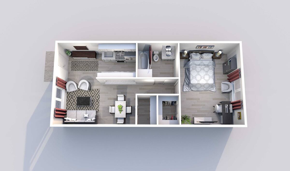 Floorplan diagram for Pine, showing 1 bedroom