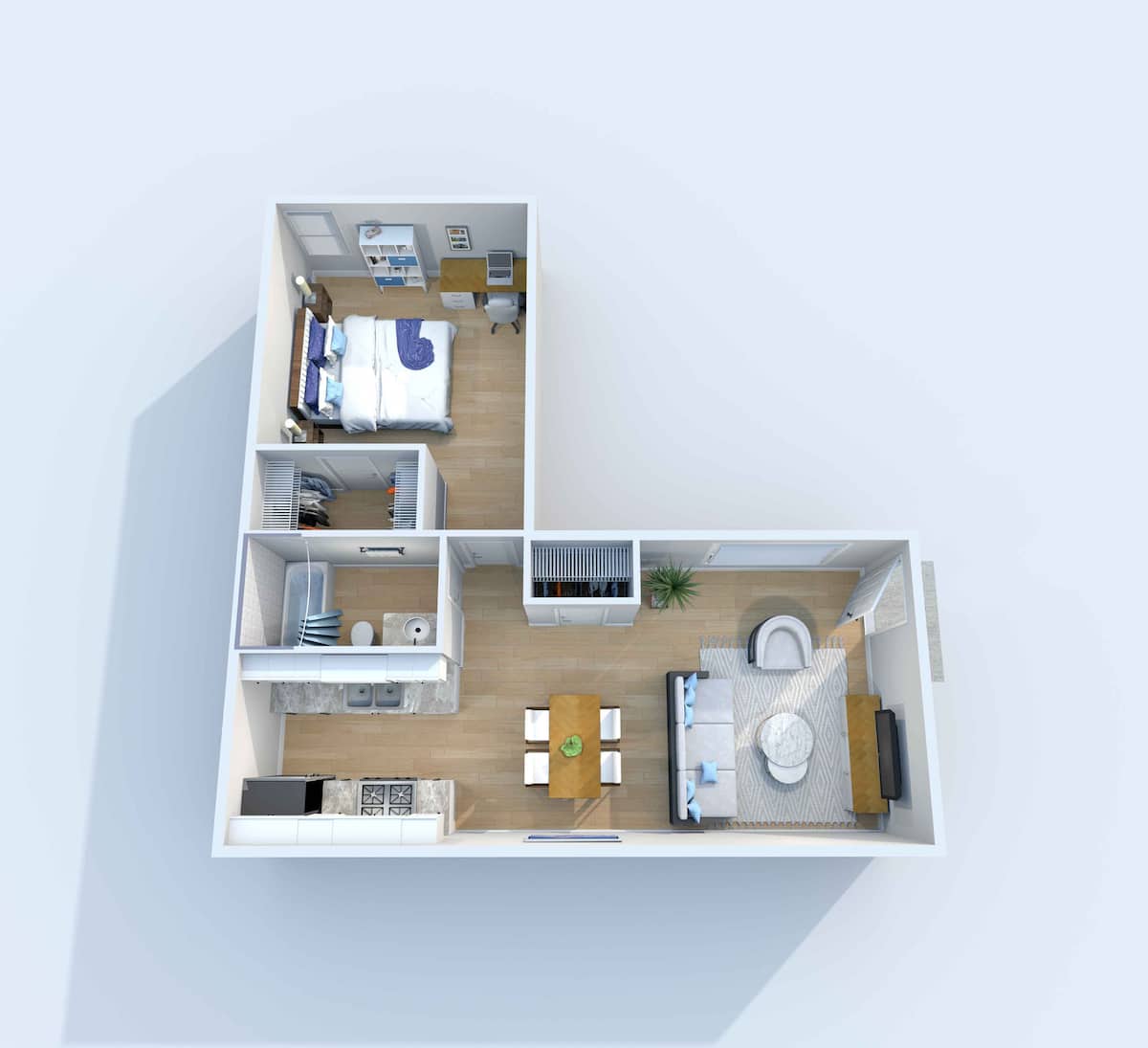 Floorplan diagram for A1, showing 1 bedroom