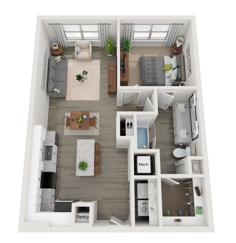 Floorplan diagram for A2 ANSI, showing 1 bedroom