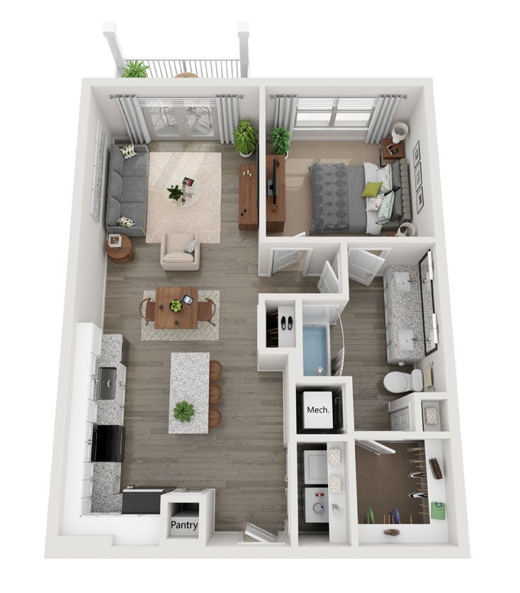 Floorplan diagram for A2 Patio, showing 1 bedroom