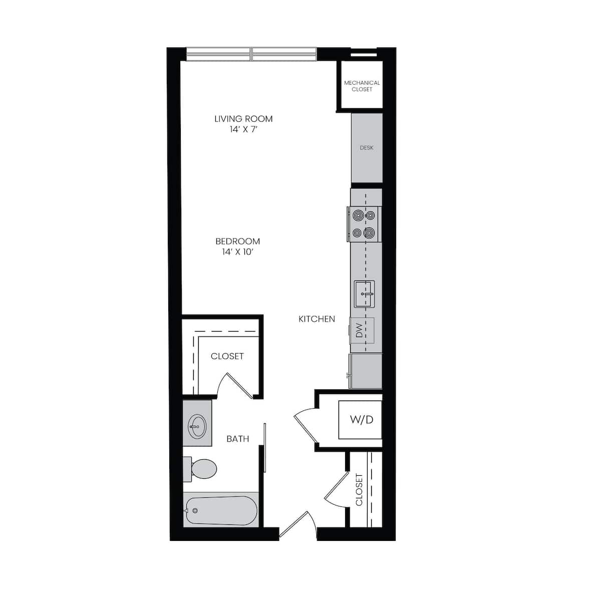 Floorplan diagram for S1, showing Studio