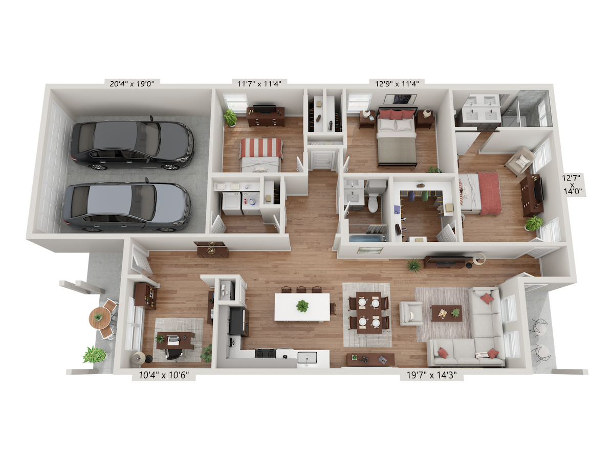 Floorplan diagram for S1, showing 3 bedroom