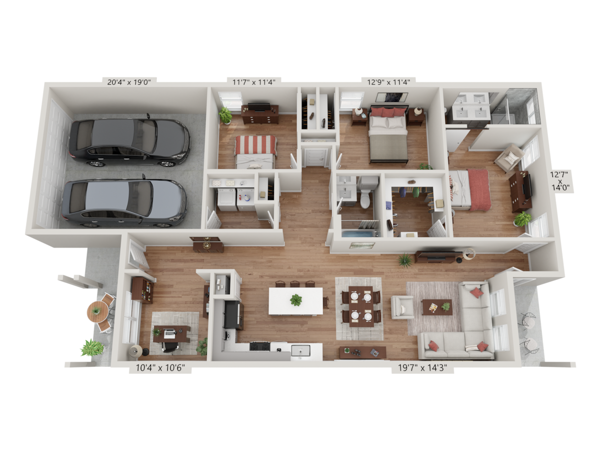 Floorplan diagram for S1, showing 3 bedroom