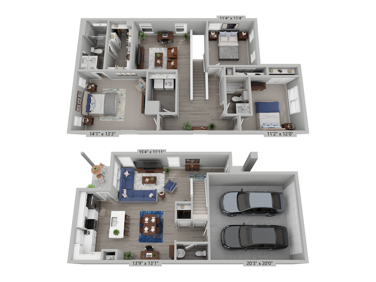 Floorplan diagram for S2, showing 3 bedroom