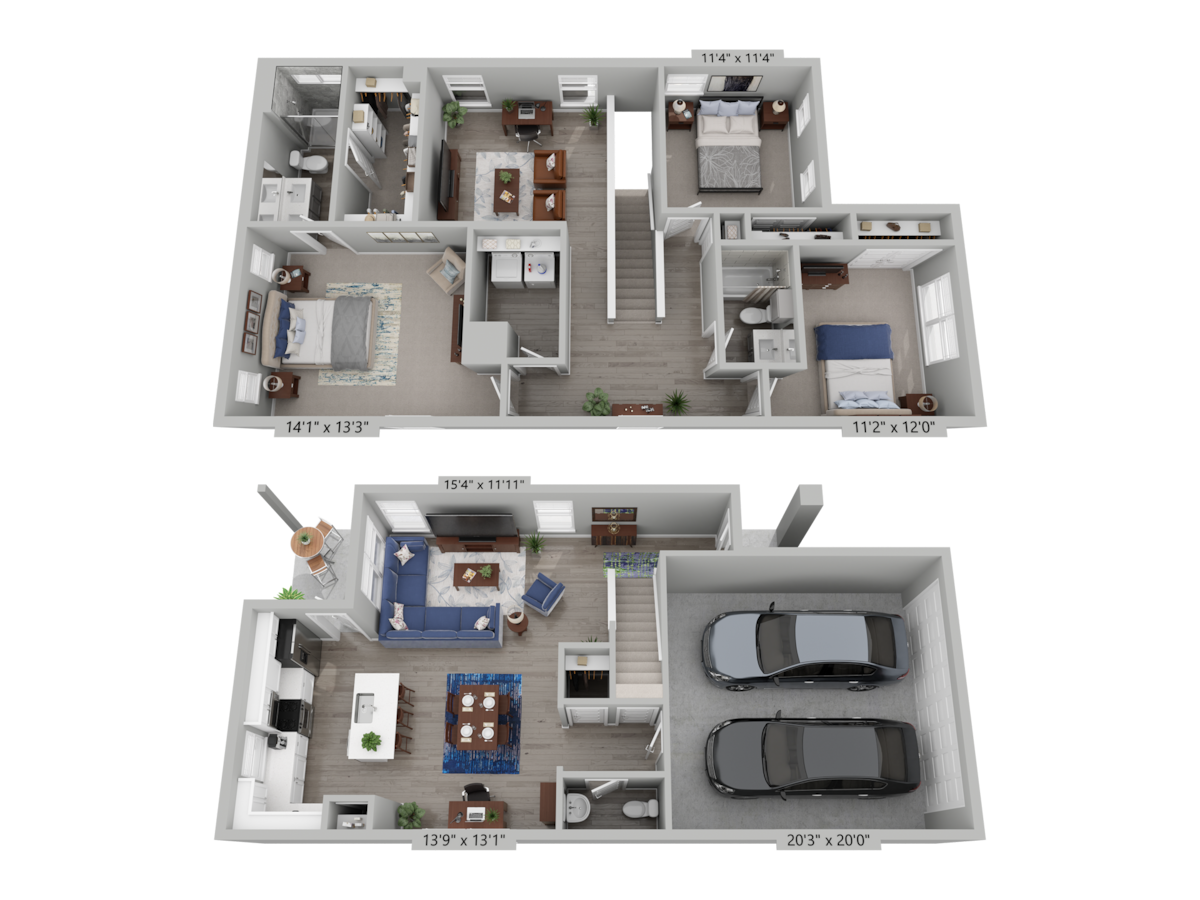 Floorplan diagram for S2, showing 3 bedroom