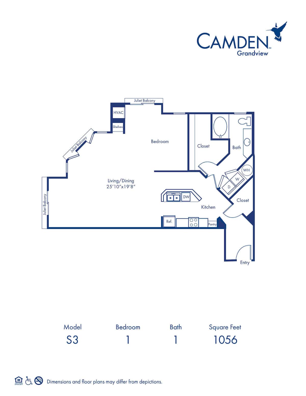 Floorplan diagram for S3, showing Studio