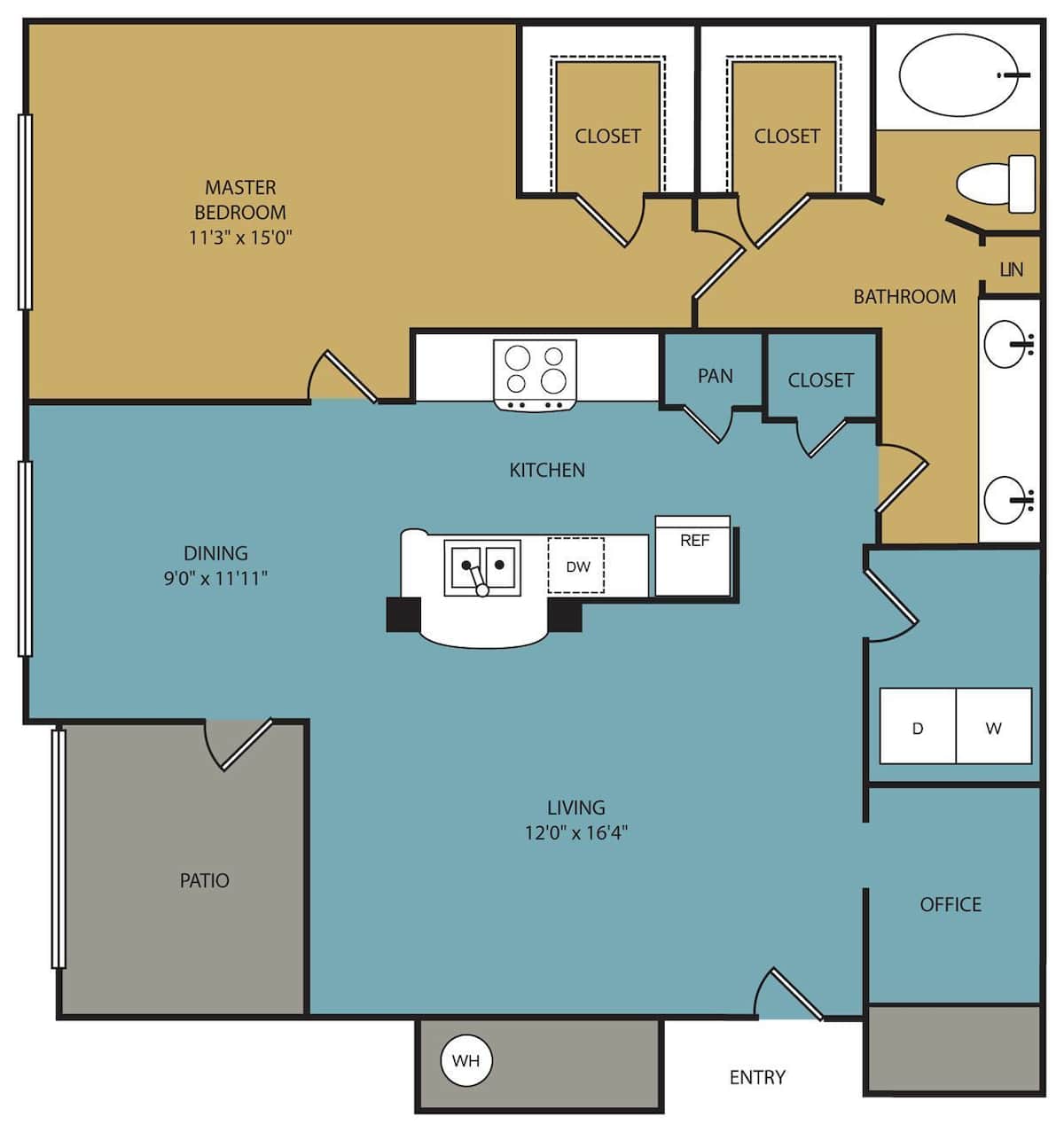 Floorplan diagram for Drake - A4, showing 1 bedroom