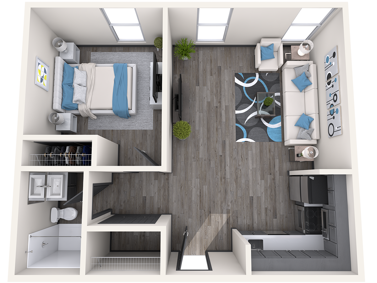 Floorplan diagram for Boone, showing 1 bedroom