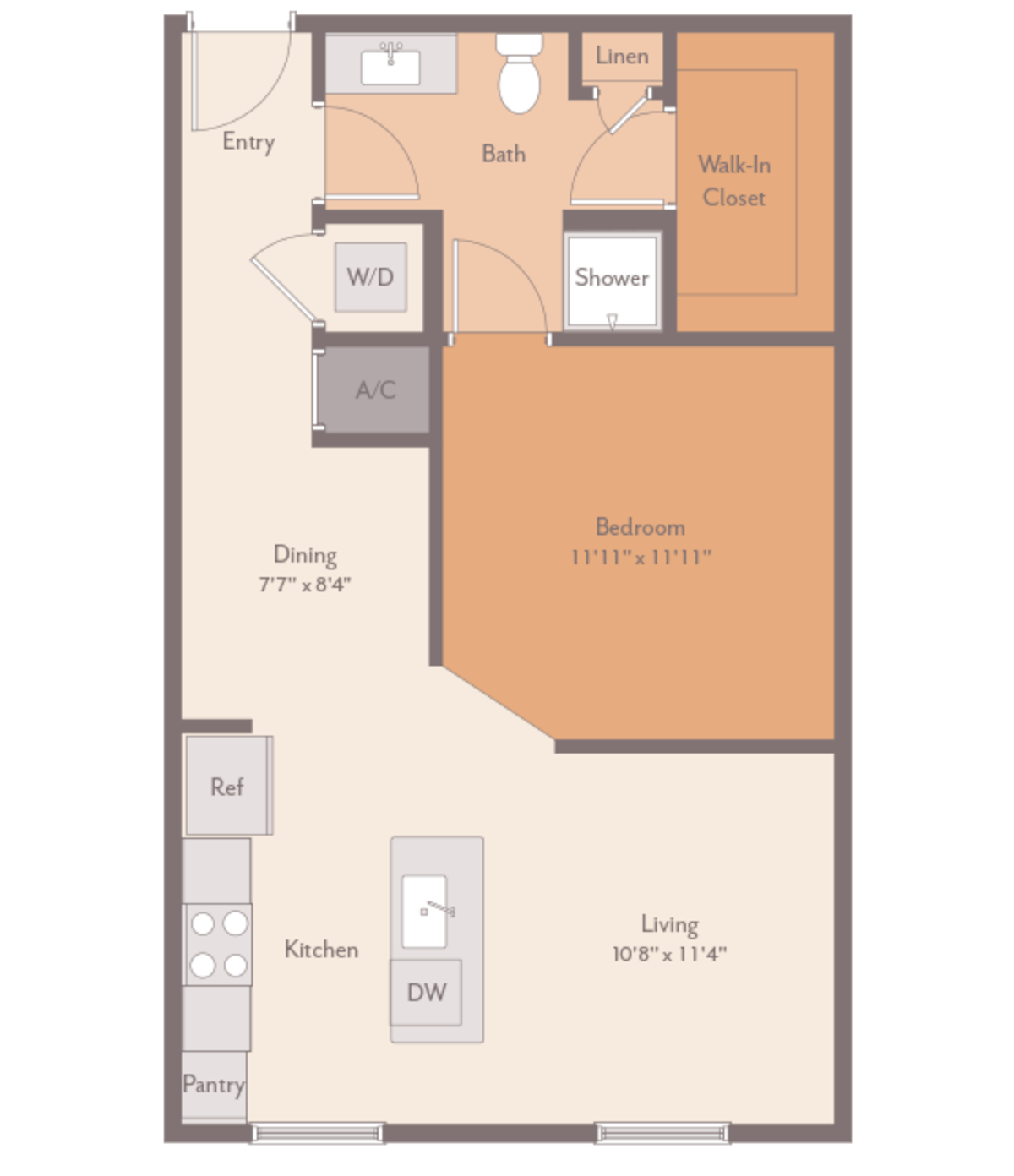 Floorplan diagram for S1 - Studio, showing Studio