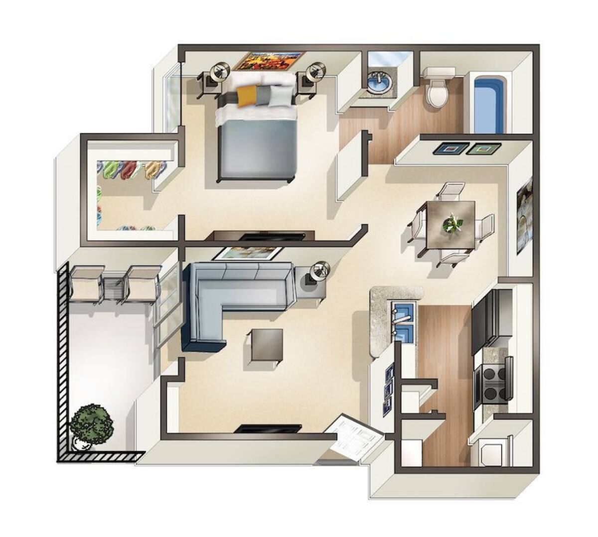 Floorplan diagram for A1B - R3, showing 1 bedroom