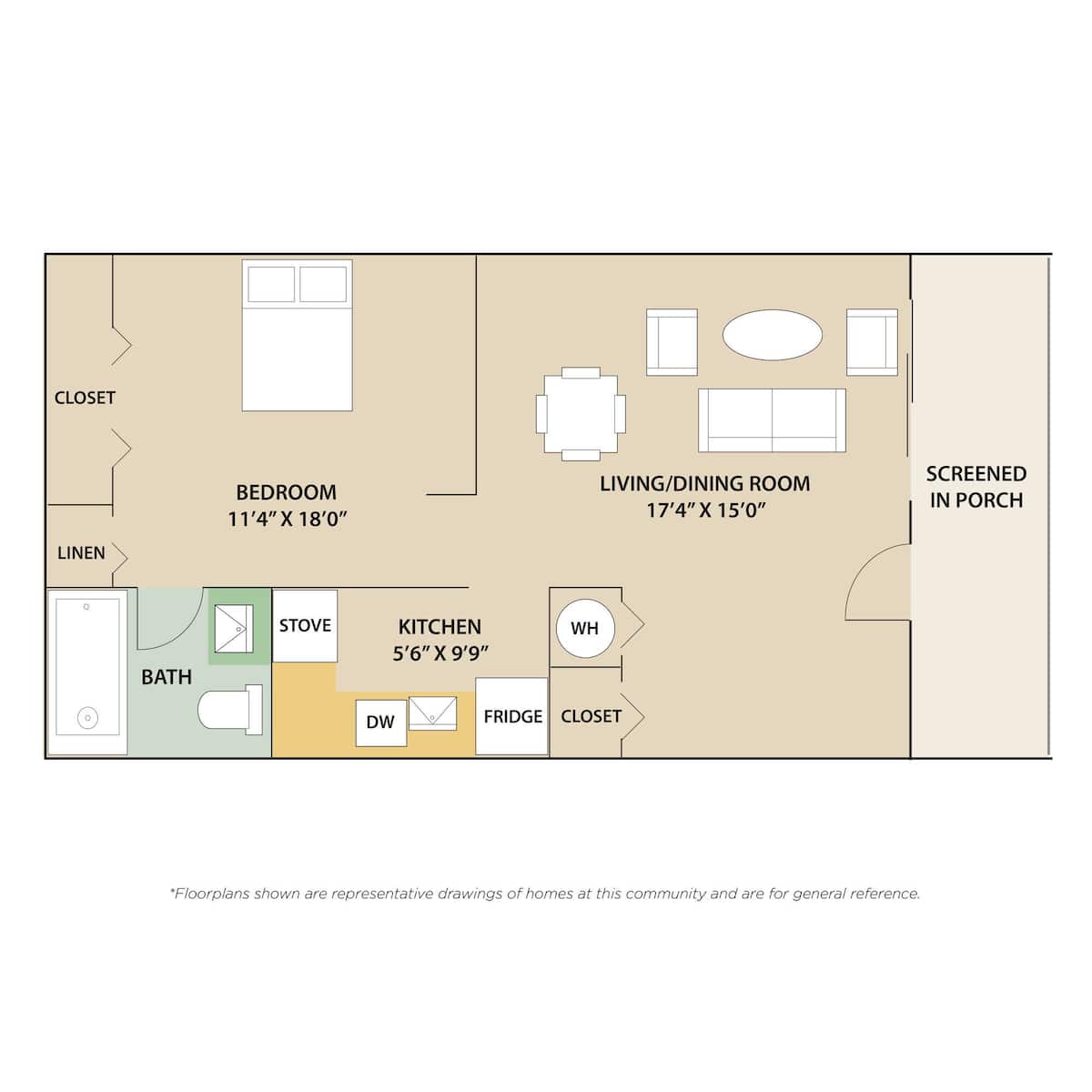 Floorplan diagram for Biagio, showing 1 bedroom