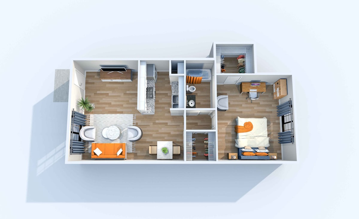 Floorplan diagram for A2, showing 1 bedroom