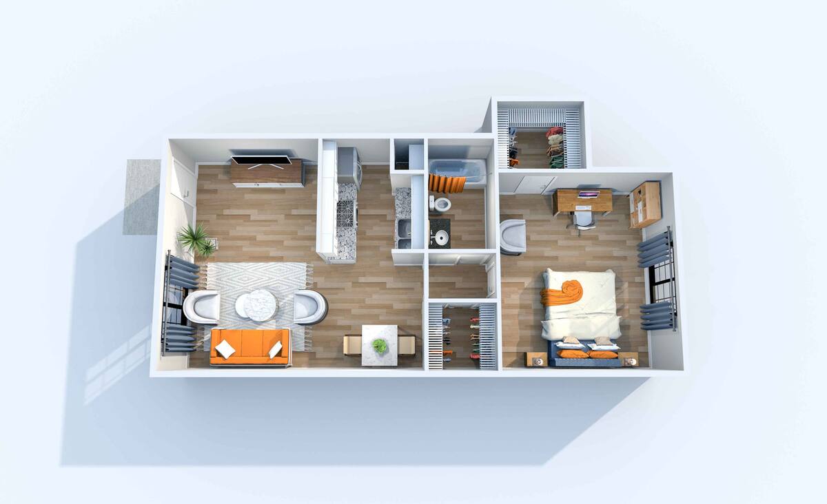 Floorplan diagram for A2, showing 1 bedroom