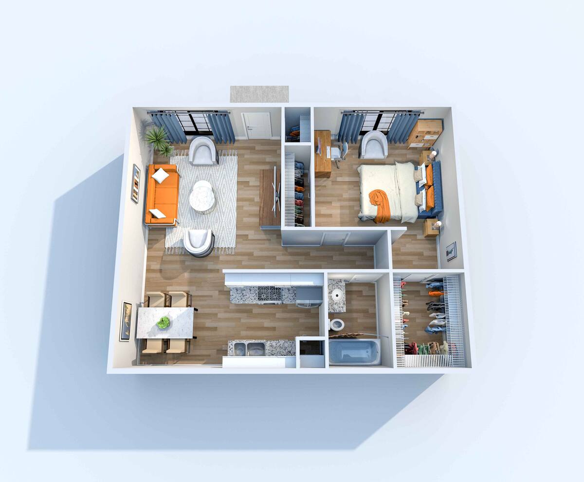 Floorplan diagram for A3, showing 1 bedroom