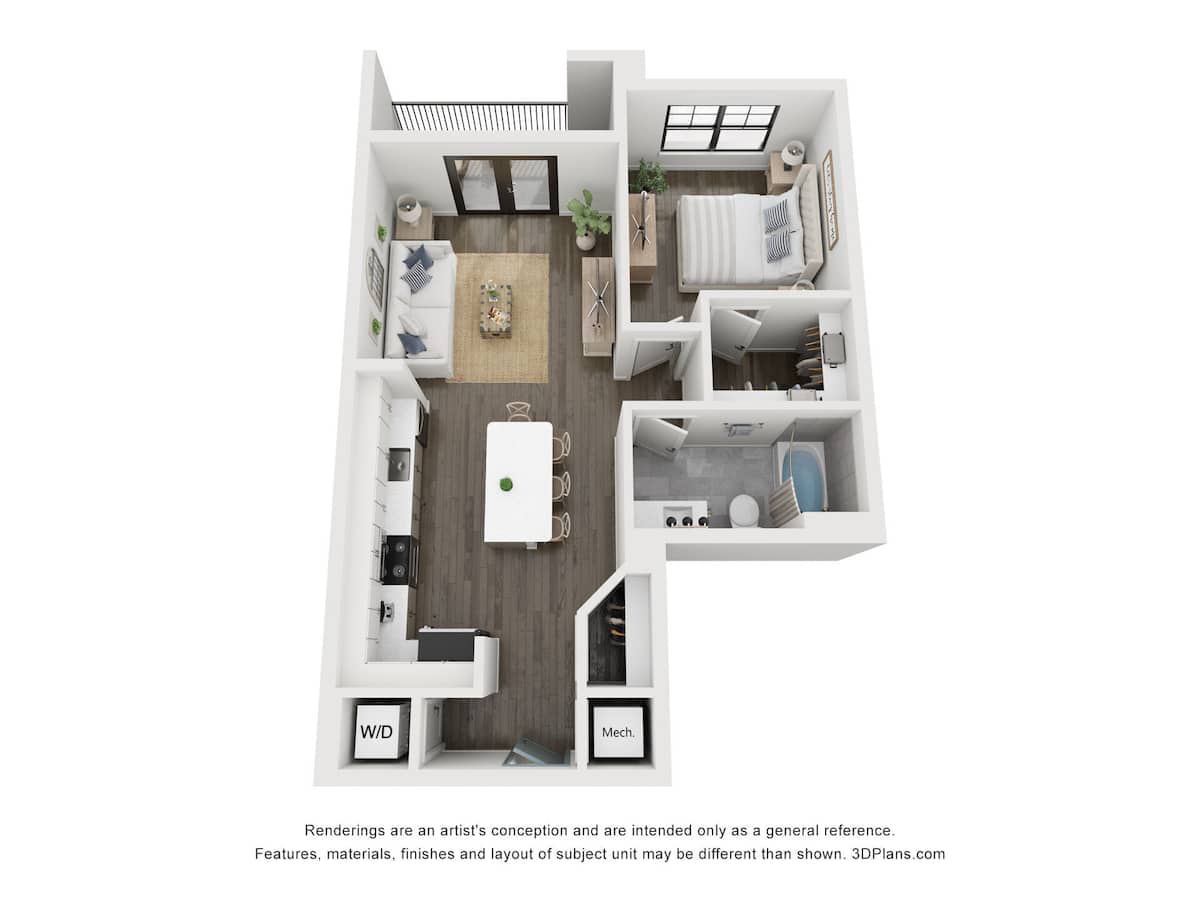 Floorplan diagram for Nova, showing 1 bedroom