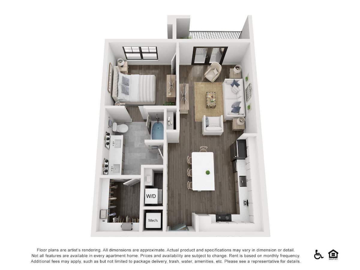Floorplan diagram for Luma, showing 1 bedroom