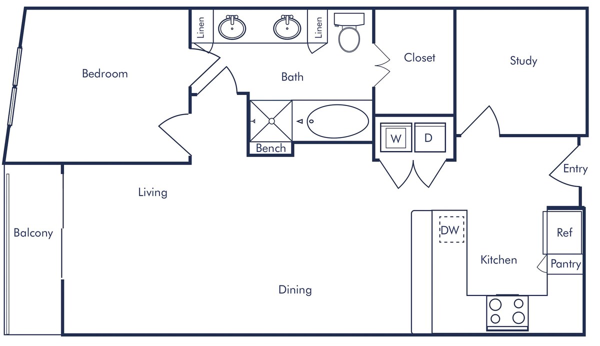 Plano de A7 - Study, que muestra 1 habitación