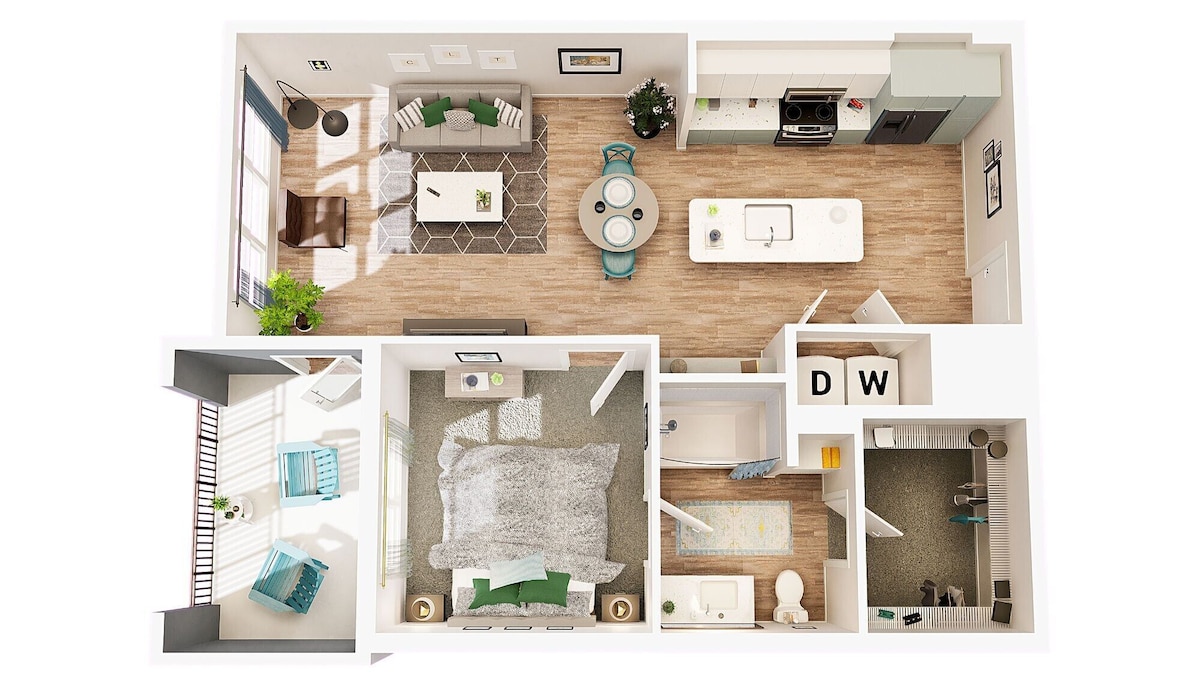 Floorplan diagram for A1, showing 1 bedroom