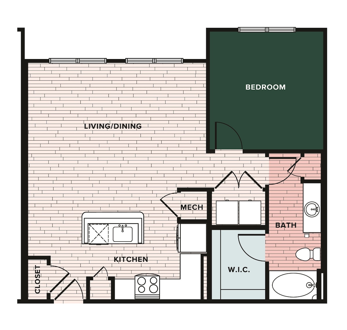 Floorplan diagram for A4, showing 1 bedroom