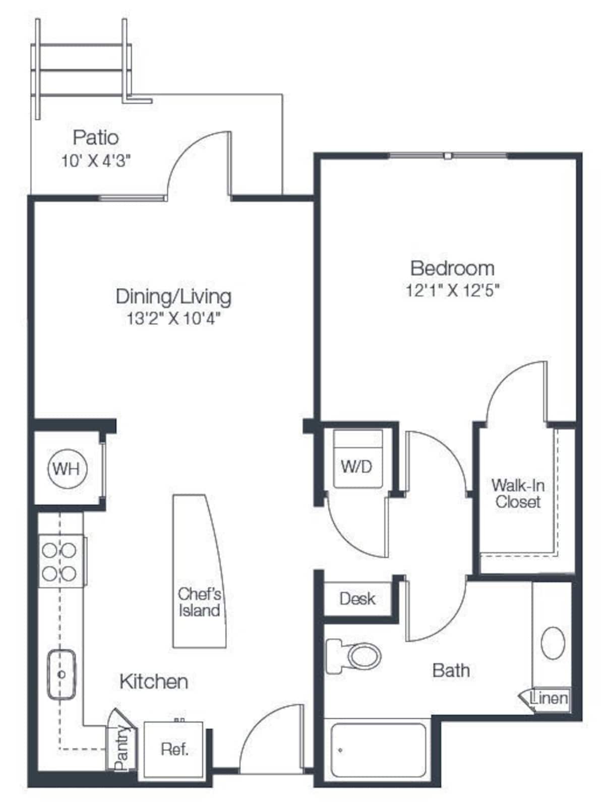 Floorplan diagram for A2d, showing 1 bedroom