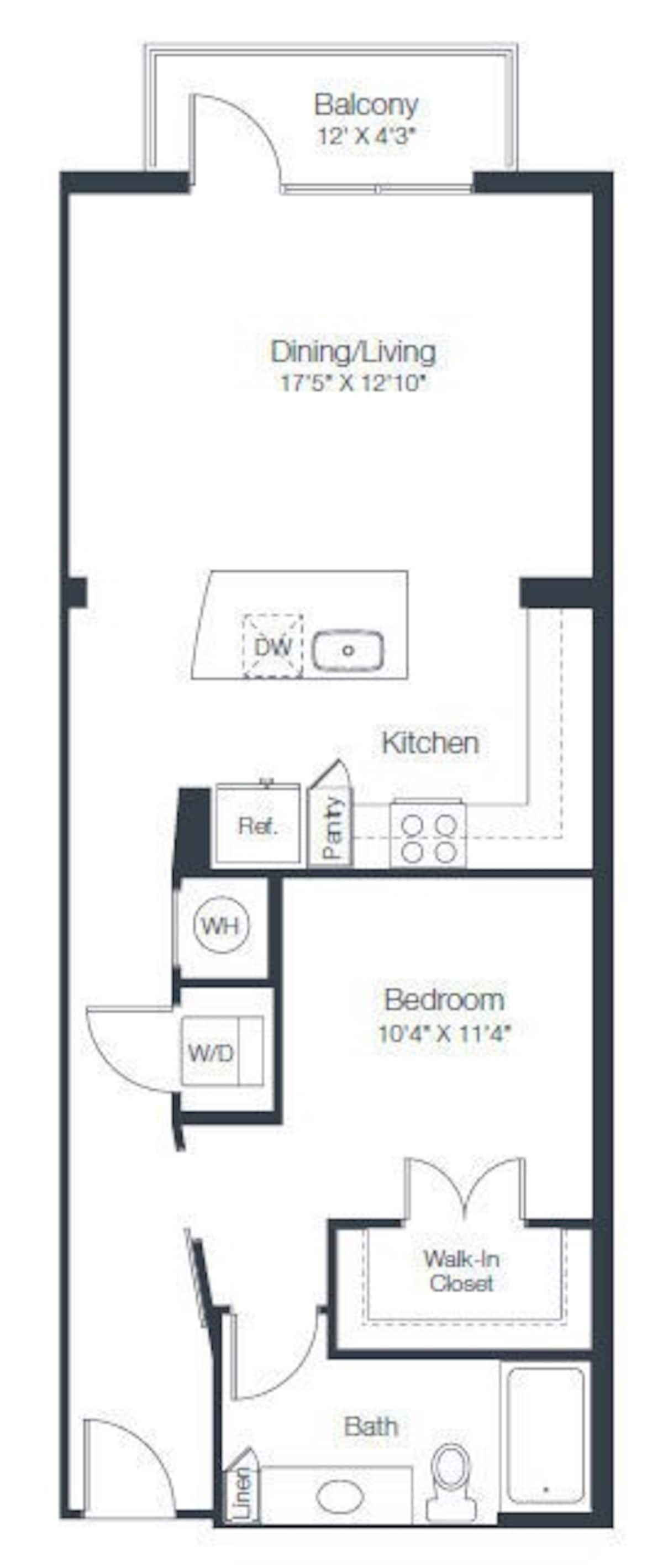 Floorplan diagram for A3a, showing 1 bedroom