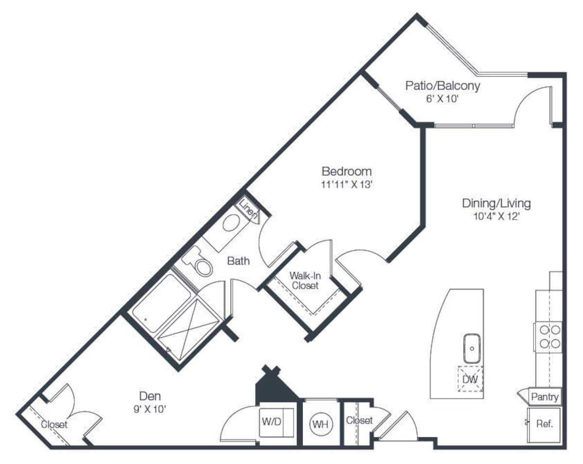 Floorplan diagram for A5a, showing 1 bedroom