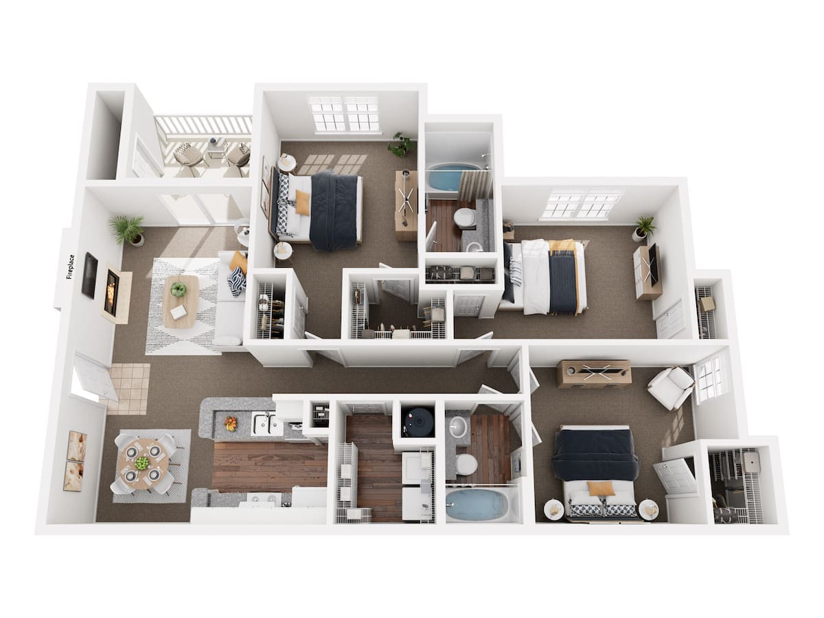 Floorplan diagram for McAlister, showing 3 bedroom