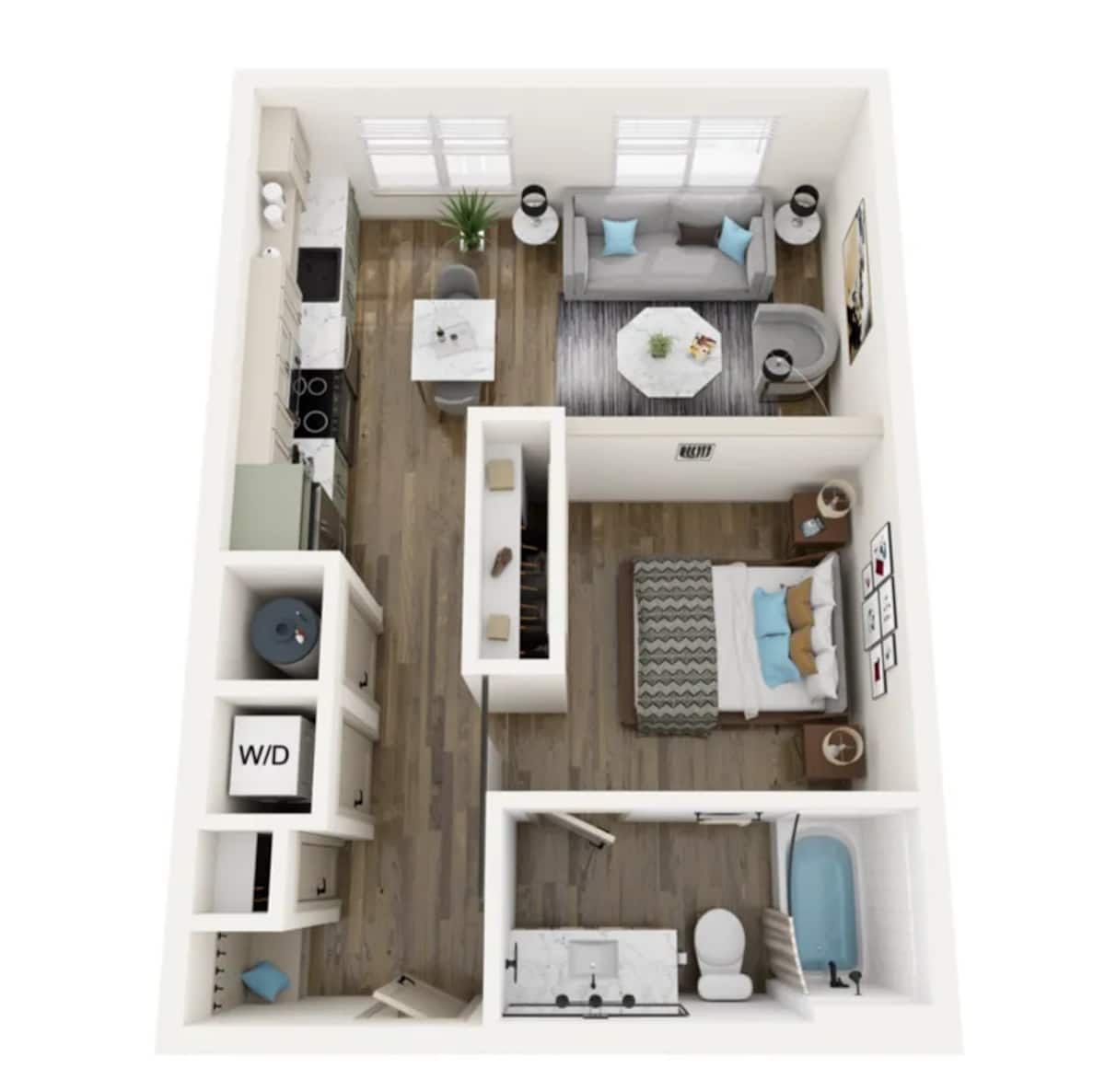 Floorplan diagram for A1, showing 1 bedroom