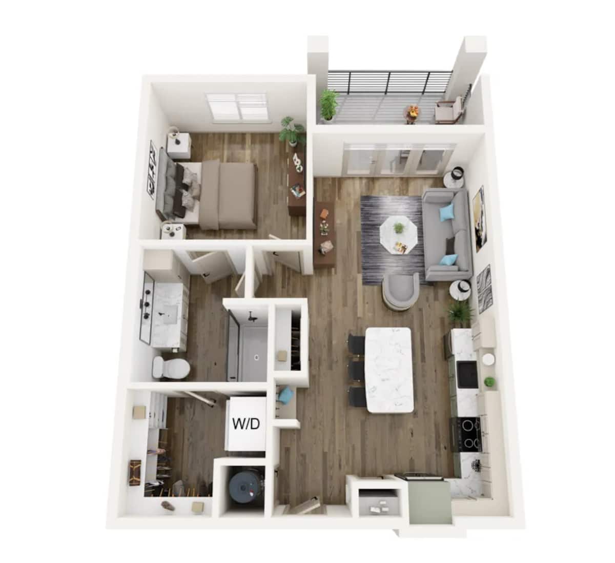 Floorplan diagram for A3M1, showing 1 bedroom