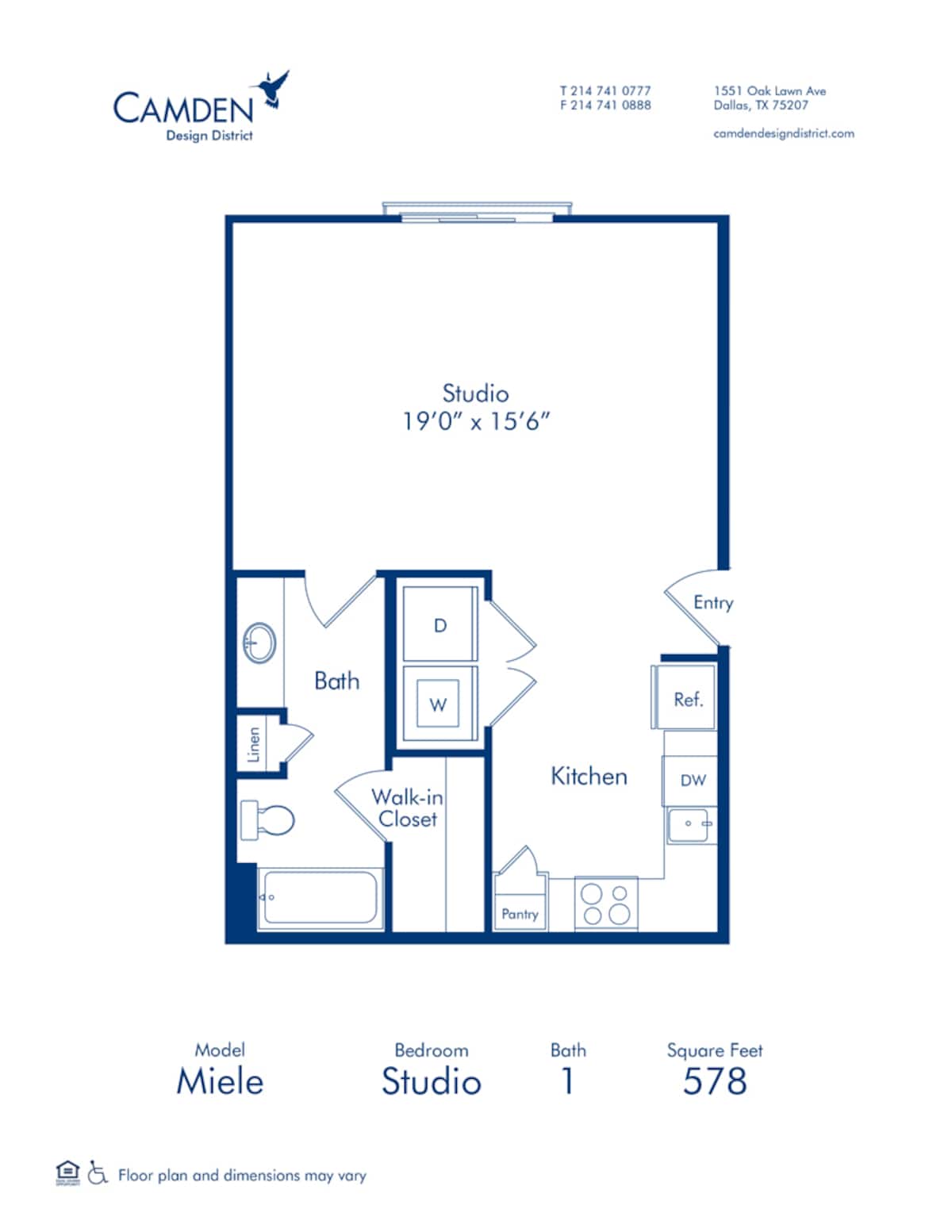 Floorplan diagram for E3, showing Studio