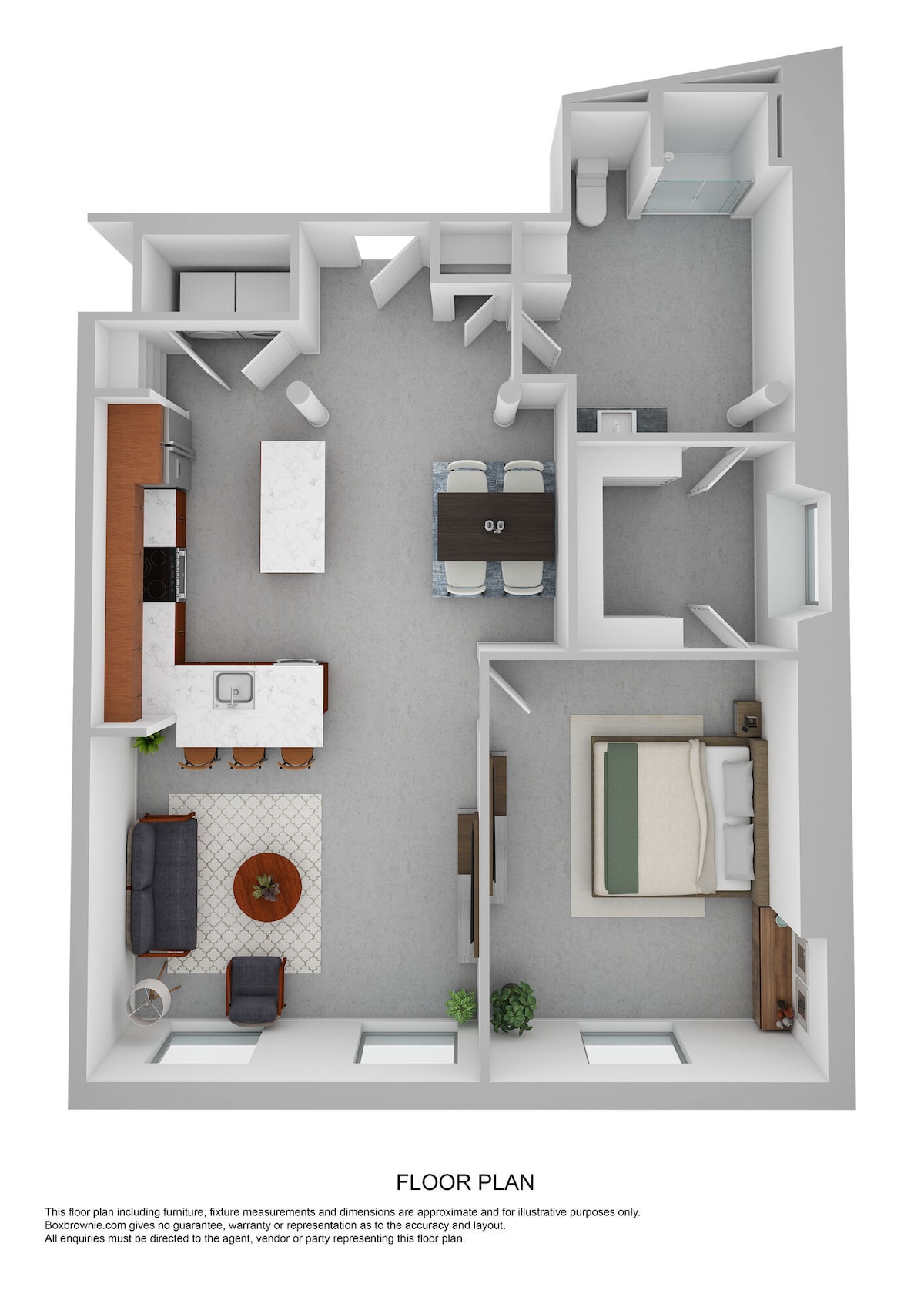 Floorplan diagram for 1F, showing 1 bedroom