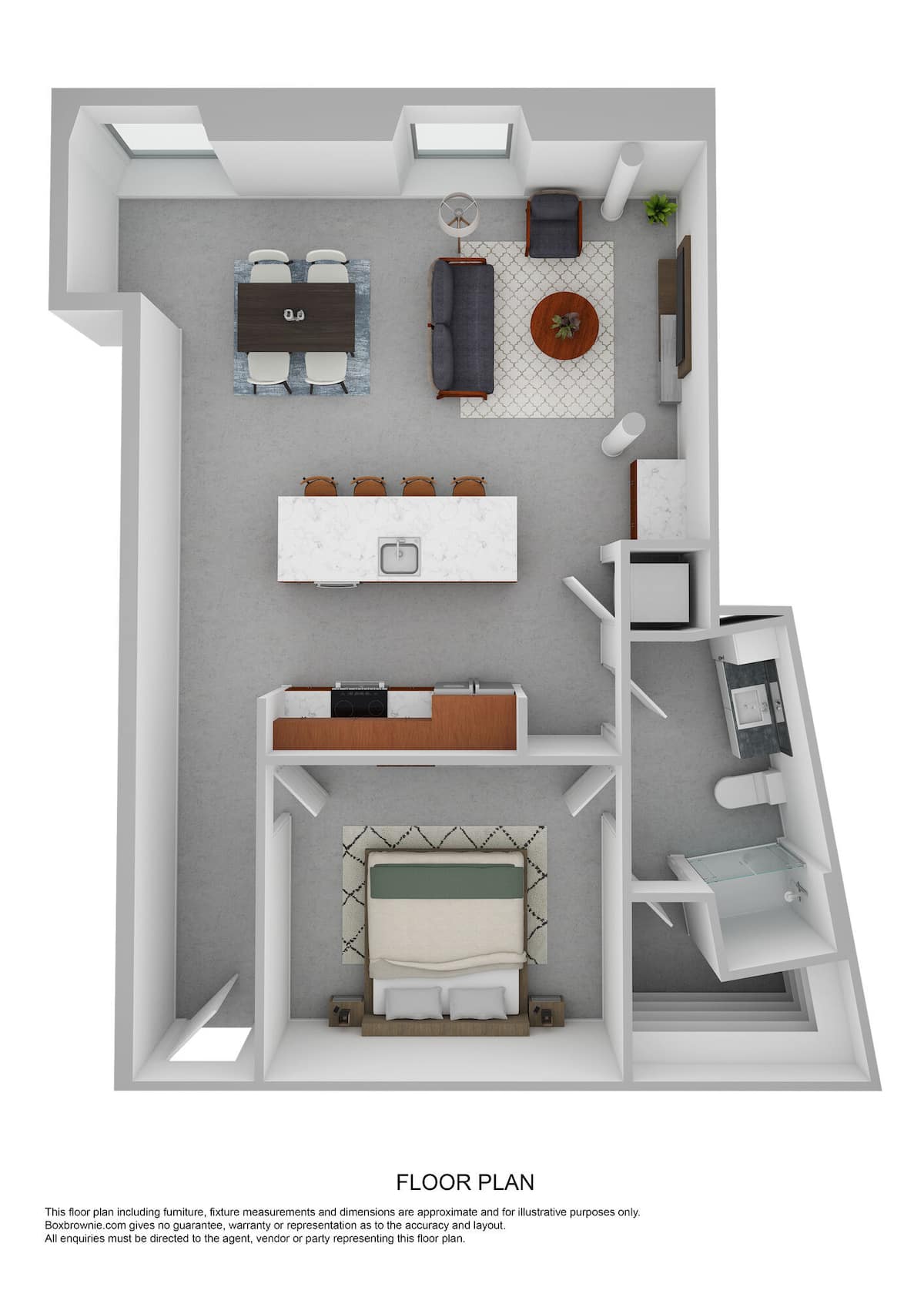 Floorplan diagram for 1I, showing 1 bedroom