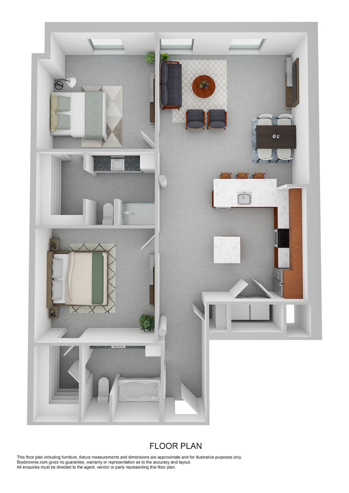 Floorplan diagram for 2L, showing 2 bedroom